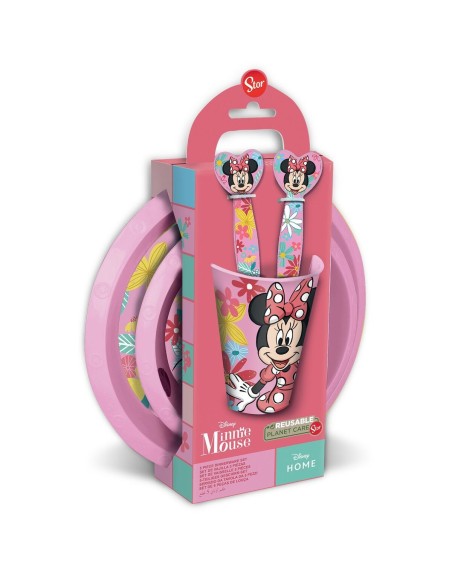 Ensemble Vaisselle pour Enfants Minnie Mouse CZ11312 Rose 5 Pièces
