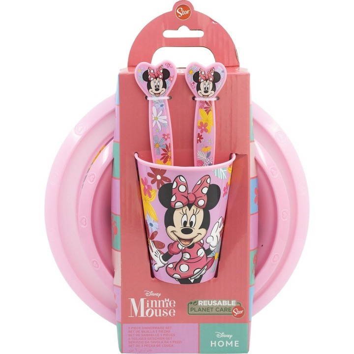 Sæt med spiseting til børn Minnie Mouse CZ11312 Pink 5 Dele