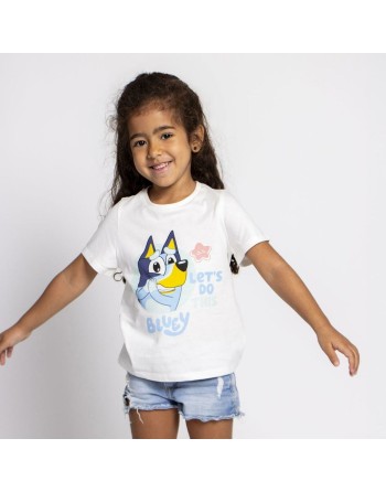 Maglia a Maniche Corte per Bambini Bluey Bianco
