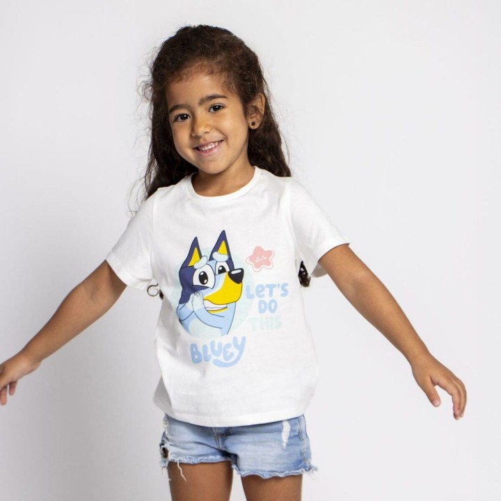 Børne Kortærmet T-shirt Bluey Hvid
