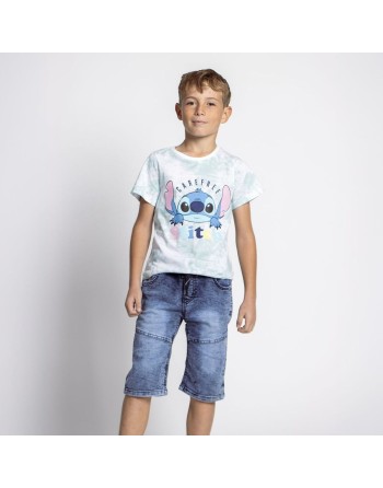 Maglia a Maniche Corte per Bambini Stitch Multicolore