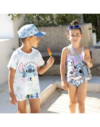 Maglia a Maniche Corte per Bambini Stitch Multicolore