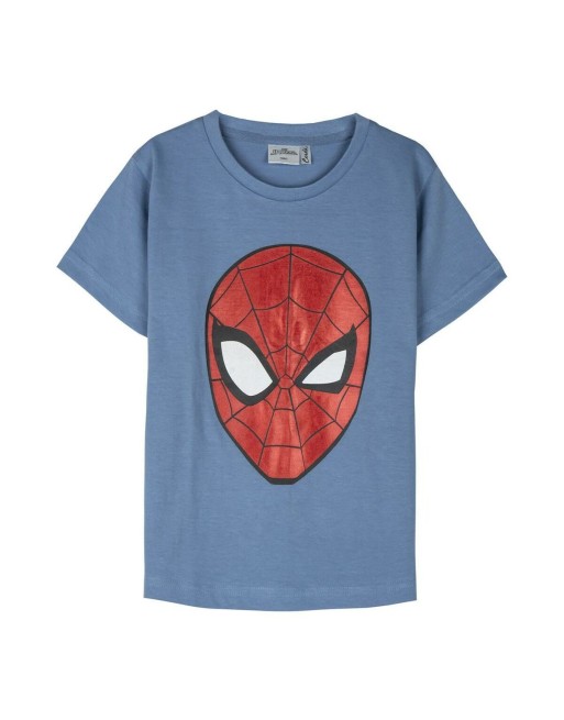Maglia a Maniche Corte per Bambini Spider-Man Azzurro