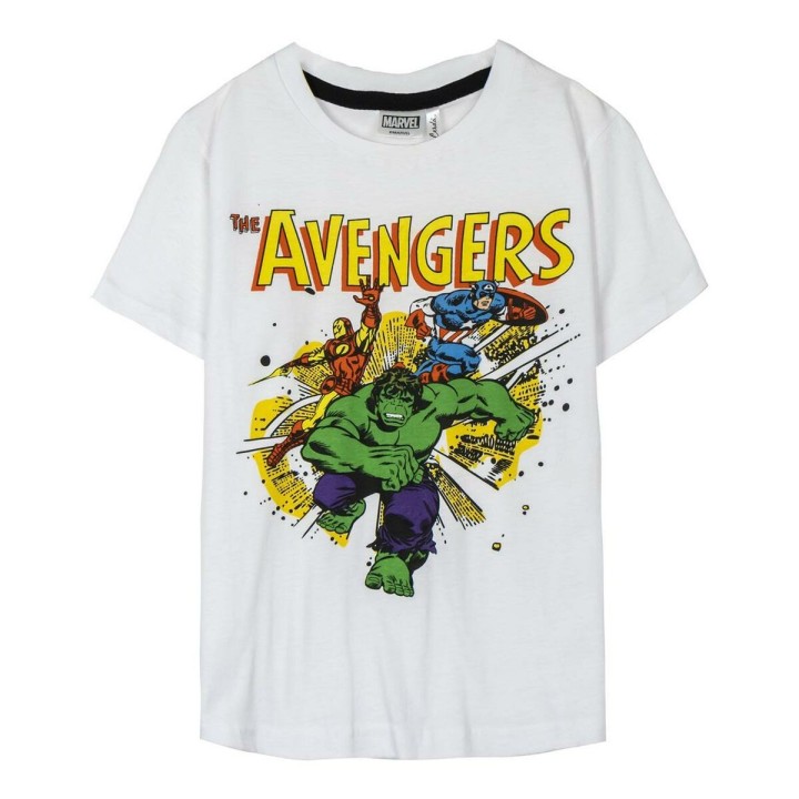 Børne Kortærmet T-shirt Marvel Hvid