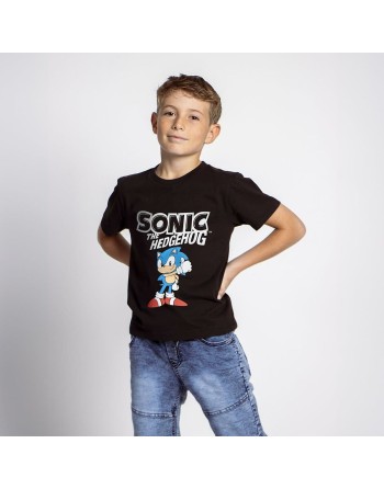 Maglia a Maniche Corte per Bambini Sonic Nero
