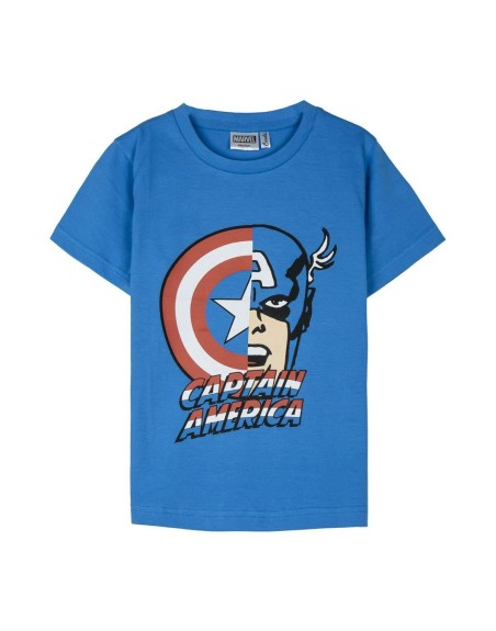Maglia a Maniche Corte per Bambini The Avengers Azzurro