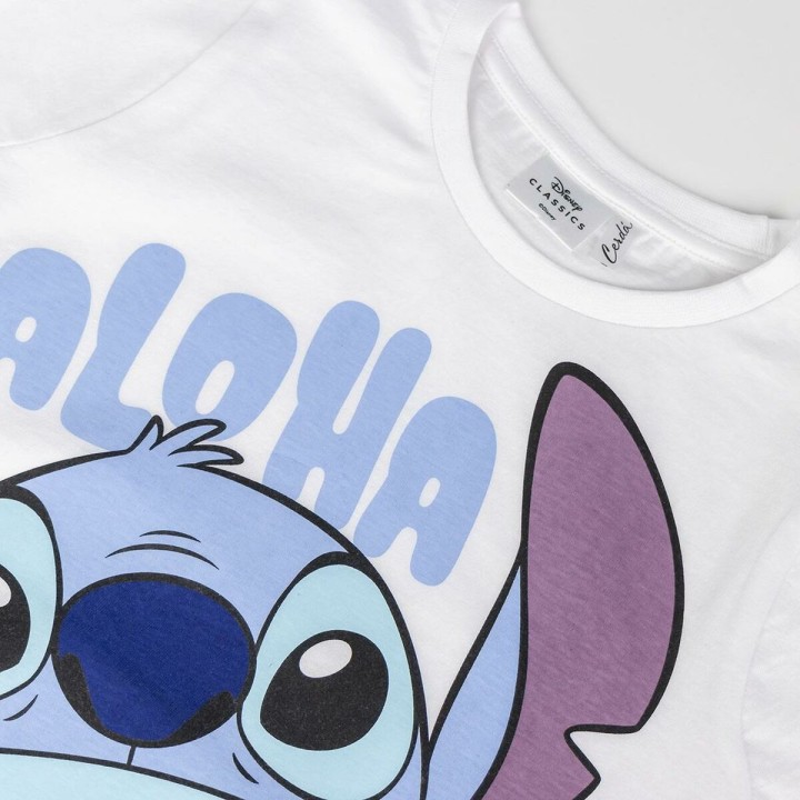 Børne Kortærmet T-shirt Stitch Hvid