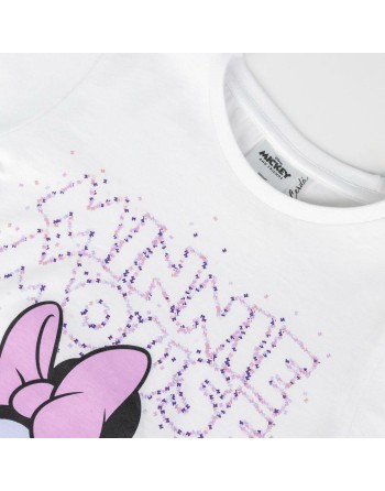 Maglia a Maniche Corte per Bambini Minnie Mouse Bianco