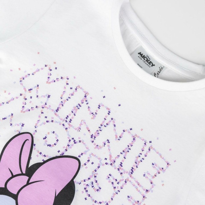 Camiseta de Manga Corta Infantil Minnie Mouse Blanco