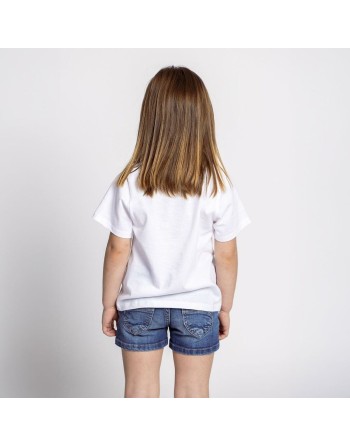 Maglia a Maniche Corte per Bambini Minnie Mouse Bianco