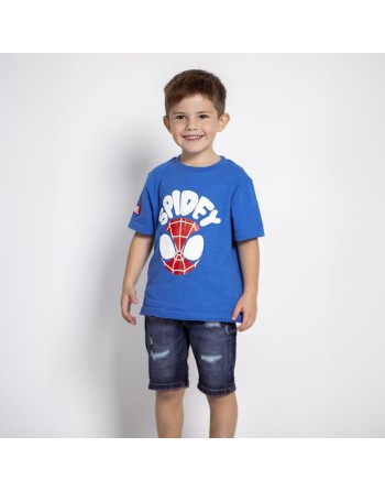 Child's Short Sleeve T-Shirt Spidey Blue