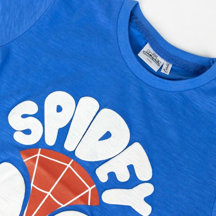 Maglia a Maniche Corte per Bambini Spidey Azzurro