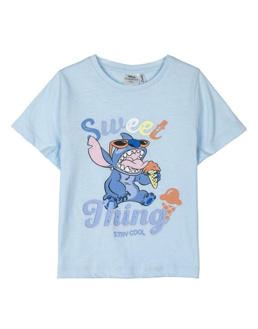 Kurzarm-T-Shirt für Kinder Stitch Hellblau