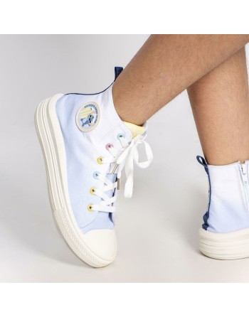 Kids Casual Boots Stitch Light Blue