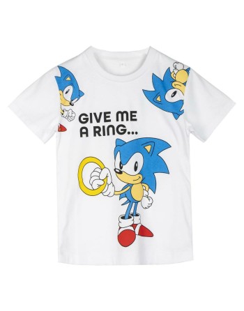 T shirt à manches courtes Enfant Sonic Blanc