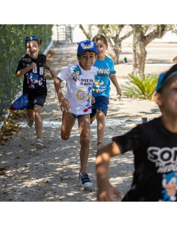 Maglia a Maniche Corte per Bambini Sonic Bianco