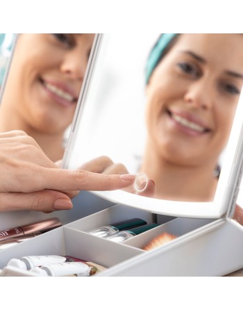 Klappbarer Spiegel mit LED und 3-in-1-Make-up-Organizer Panomir InnovaGoods