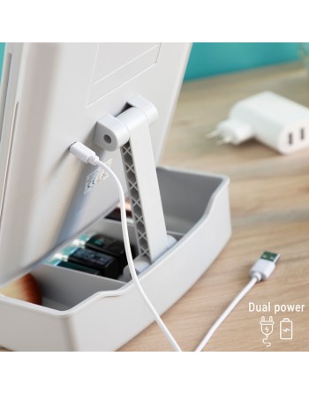 Klappbarer Spiegel mit LED und 3-in-1-Make-up-Organizer Panomir InnovaGoods