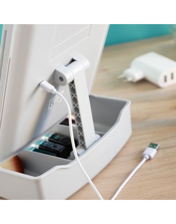 Espejo LED Plegable con Organizador de Maquillaje 3 en 1 Panomir InnovaGoods