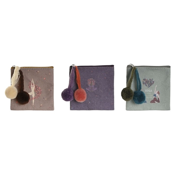 Pung DKD Home Decor Brun Grøn Bourgogne Yoga (3 enheder)