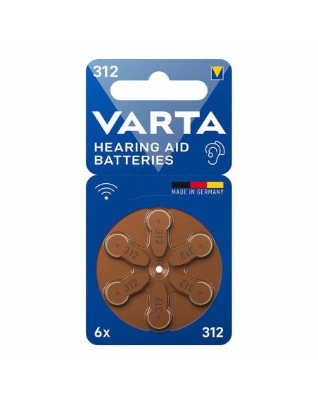 Hörgerätebatterie Varta Hearing Aid 312 PR41 6 Stück