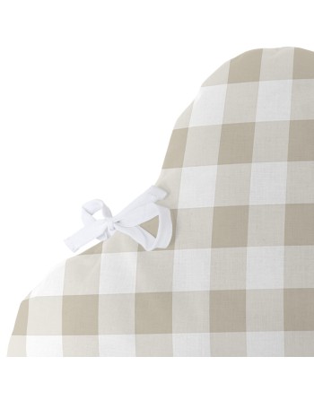 Protector de Cuna HappyFriday Basic Kids Vichy Beige 60 x 40 cm