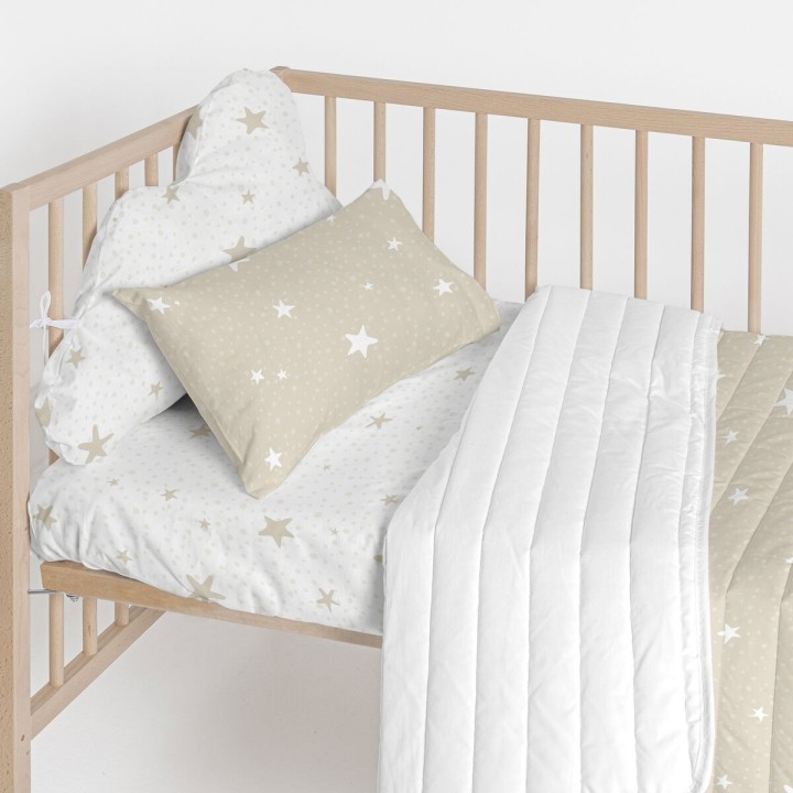 Paracolpi per culla HappyFriday Basic Kids Little star  Beige 60 x 40 cm
