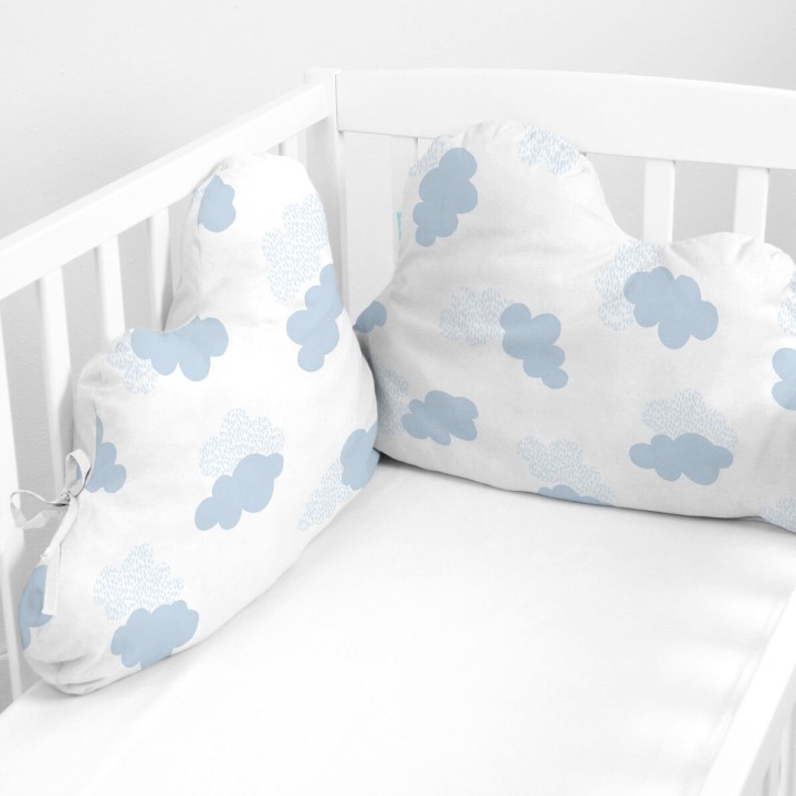 Paracolpi per culla HappyFriday Basic Kids Clouds Azzurro 60 x 40 cm