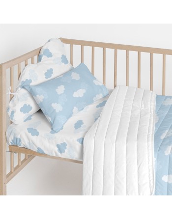 Paracolpi per culla HappyFriday Basic Kids Clouds Azzurro 60 x 40 cm