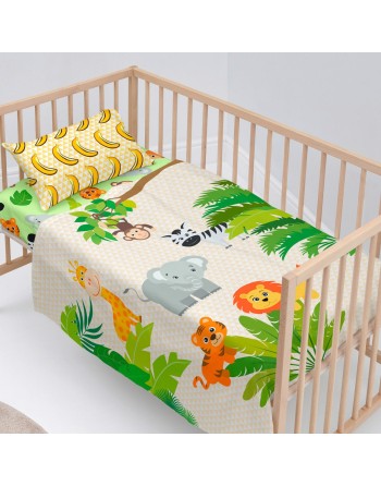 Sengetøj sæt HappyFriday Mr Fox Wild Multifarvet Vugge til baby 2 Dele