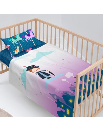 Bedding set HappyFriday Mr Fox Nanny Multicolour Baby Crib 2 Pieces
