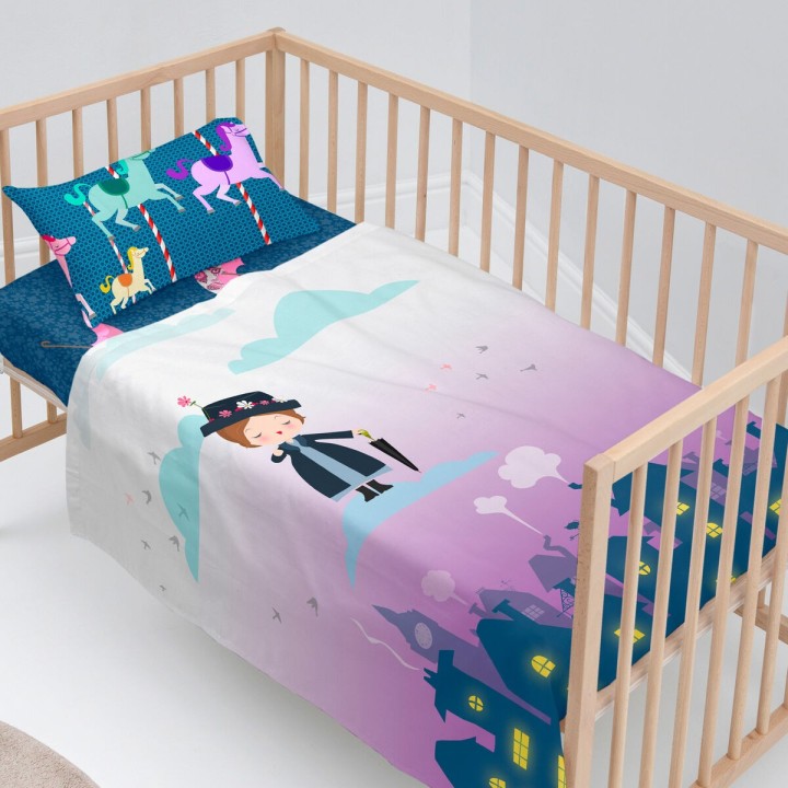 Bedding set HappyFriday Mr Fox Nanny Multicolour Baby Crib 2 Pieces