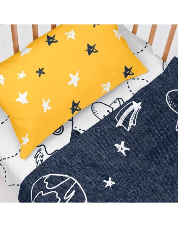 Bedding set HappyFriday Mr Fox Starspace Multicolour Baby Crib 2 Pieces