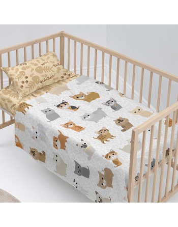 Jeu de draps HappyFriday Mr Fox Cats Multicouleur Lit de bébé 2 Pièces