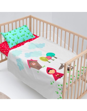 Set di Lenzuola HappyFriday Mr Fox Grandma Multicolore Culla Neonato 2 Pezzi