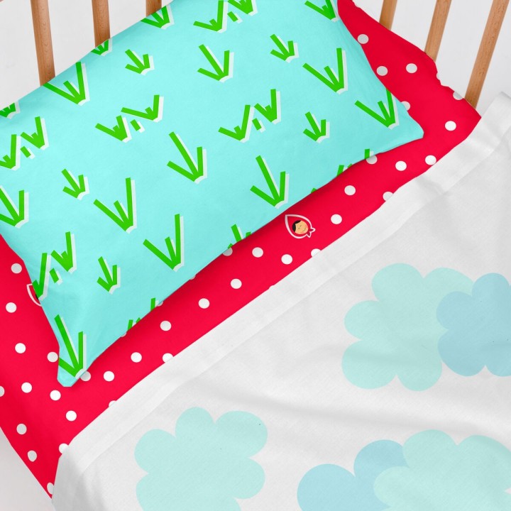 Jeu de draps HappyFriday Mr Fox Grandma Multicouleur Lit de bébé 2 Pièces