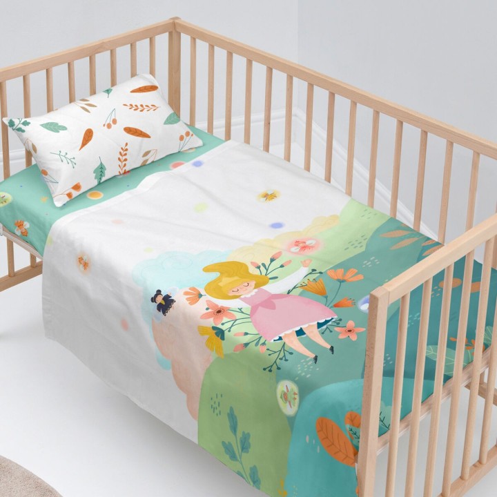 Set di Lenzuola HappyFriday Mr Fox Dreaming Multicolore Culla Neonato 2 Pezzi