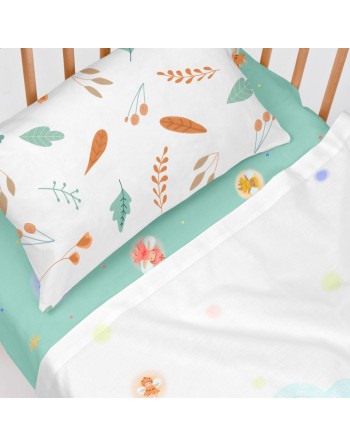 Juego de Sábanas HappyFriday Mr Fox Dreaming Multicolor Cuna de Bebé 2 Piezas