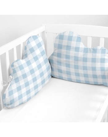 Barnesengbeskytter HappyFriday Basic Kids Vichy Blå 60 x 40 cm