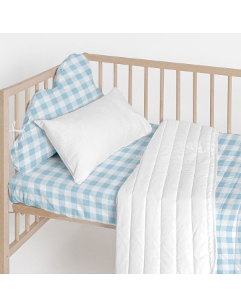 Cot protector HappyFriday Basic Kids Vichy Blue 60 x 40 cm