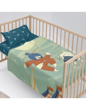 Bedding set HappyFriday Mr Fox The Warrior Multicolour Baby Crib 2 Pieces