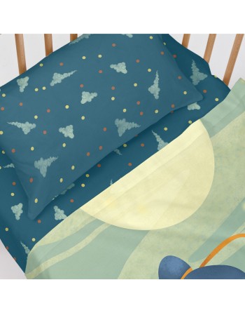 Jeu de draps HappyFriday Mr Fox The Warrior Multicouleur Lit de bébé 2 Pièces