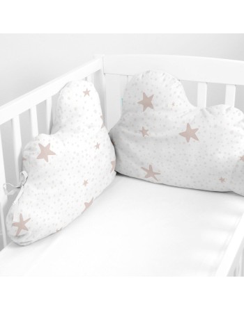 Protector de Cuna HappyFriday Basic Kids Little star  Rosa 60 x 40 cm