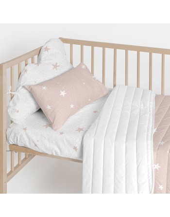 Protector de Cuna HappyFriday Basic Kids Little star  Rosa 60 x 40 cm