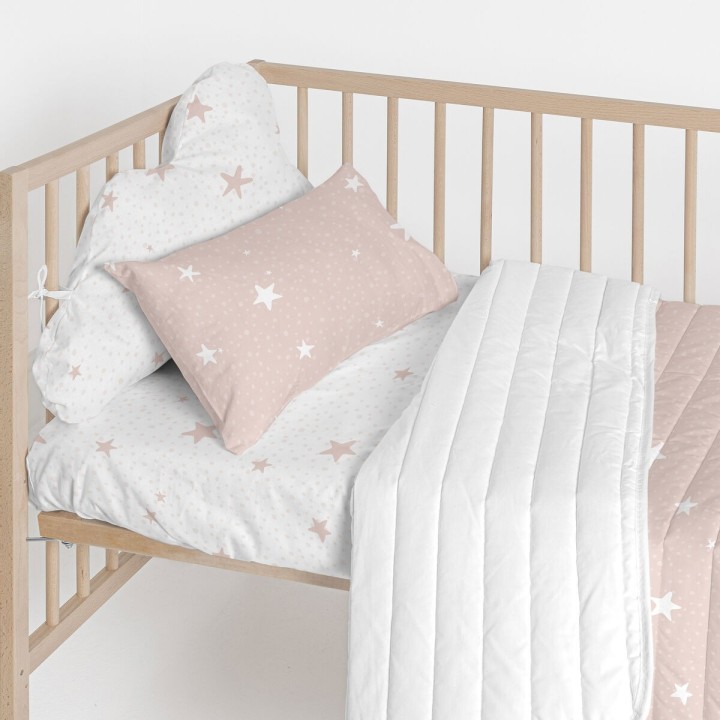 Paracolpi per culla HappyFriday Basic Kids Little star  Rosa 60 x 40 cm