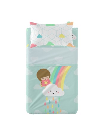 Bedding set HappyFriday Happynois Rainbow Multicolour Baby Crib 2 Pieces