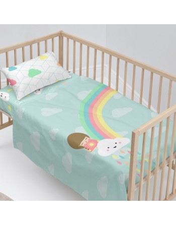 Jeu de draps HappyFriday Happynois Rainbow Multicouleur Lit de bébé 2 Pièces