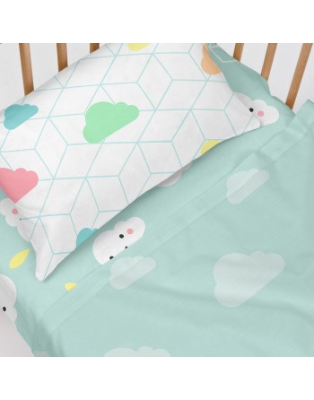 Jeu de draps HappyFriday Happynois Rainbow Multicouleur Lit de bébé 2 Pièces