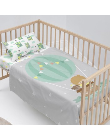 Set di Lenzuola HappyFriday Happynois Air Balloon Multicolore 2 Pezzi