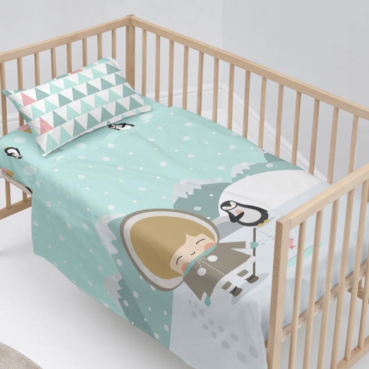 Set di Lenzuola HappyFriday Happynois Skymo Day Multicolore Culla Neonato 2 Pezzi